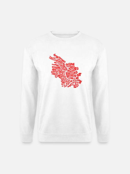 Köln - 86 Veedel Rut un Wiess - Unisex Pullover - Weiß