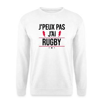 J’peux pas j’ai rugby Humour Rugby - Sweat-shirt Unisexe - blanc - Devant