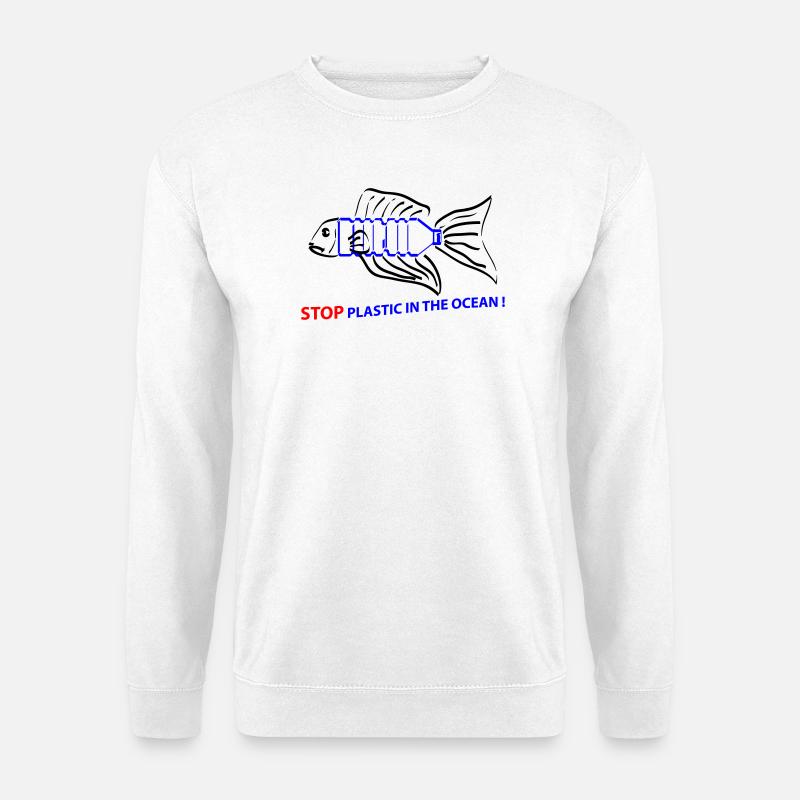 Fisch und Plastik - Unisex Pullover - Weiß