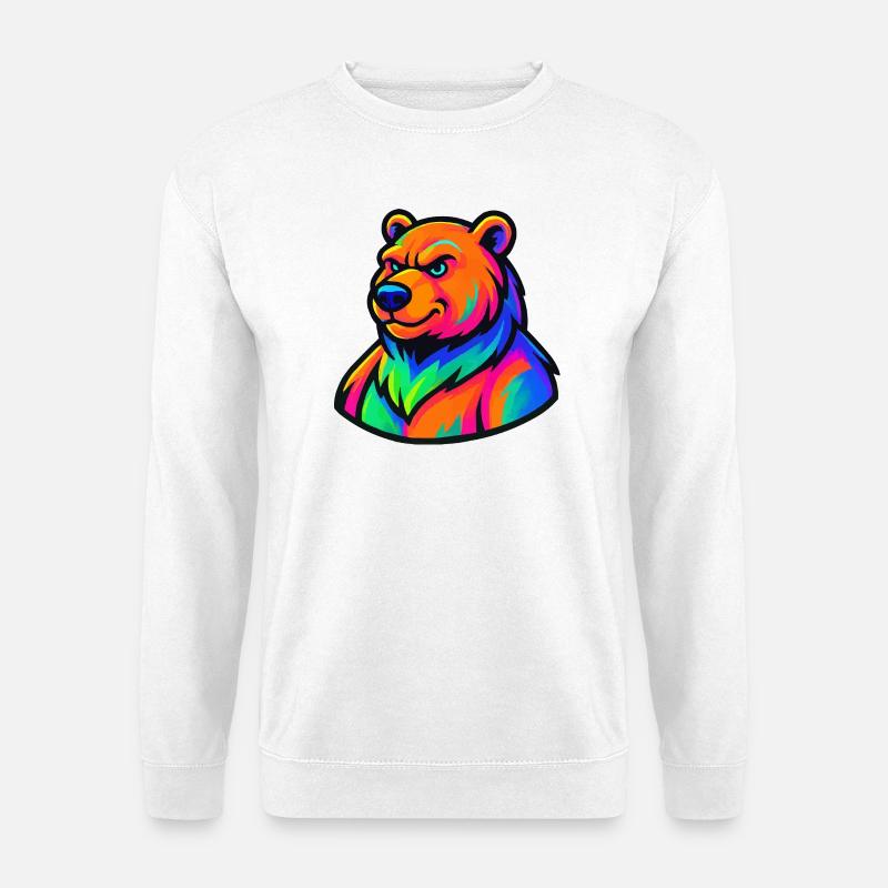 Bär Grizzly Comic - Unisex Pullover - Weiß