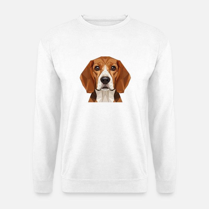 Polygon Beagle Porträt - Unisex Pullover - Weiß