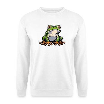 Fröhlicher Frosch Cartoon - Unisex Pullover - Weiß - Vorne