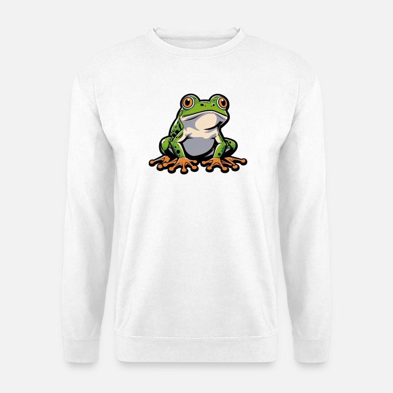 Fröhlicher Frosch Cartoon - Unisex Pullover - Weiß