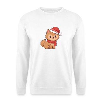 Welpen-Weihnachtshut-Schal - Unisex Pullover - Weiß - Vorne
