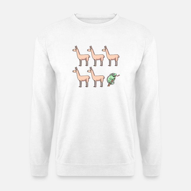 Llama Chamäleon - Unisex Pullover - Weiß