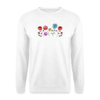 Blumen - Unisex Pullover - Weiß - Vorne