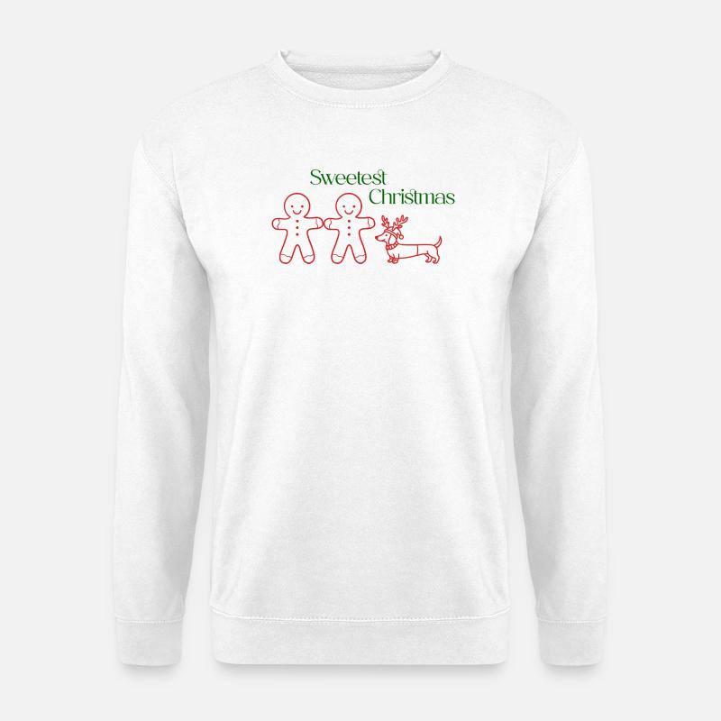 hristmas – Gingerbread Boys & Dackel (Red Line) - Unisex Pullover - Weiß
