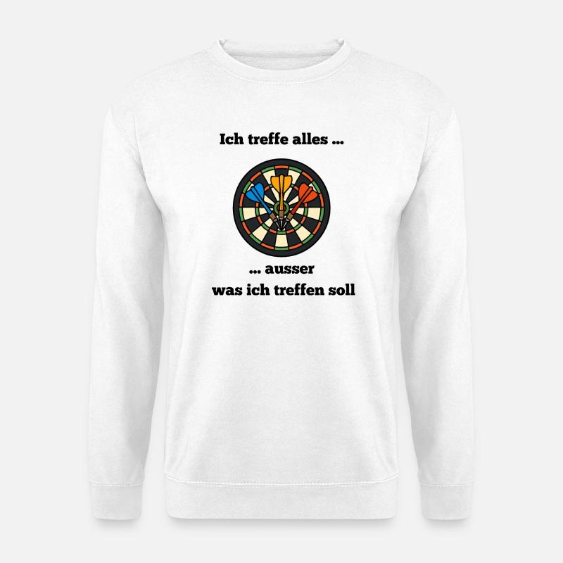 Dartboard Trio Farbige Pfeile - Unisex Pullover - Weiß