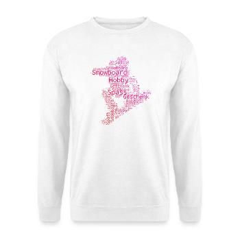 Direkte Snowboard Aussage - Unisex Pullover - Weiß - Vorne - Alina (178cm) & Michal (187cm)