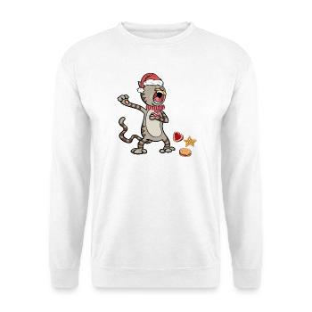 Weihnachtskatze  - Unisex Pullover - Weiß - Vorne