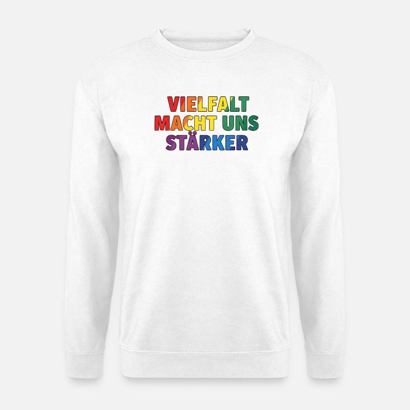 La diversité nous rend plus forts – Regenbogen Design - Sweat-shirt Unisexe - blanc