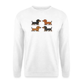 Cute Dachshund Dogs in Color Variations - Unisex Sweatshirt - white - Front