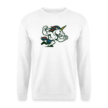 Power Unicorn Running Strong Fantasy Illustration - Unisex Sweatshirt - white - Front