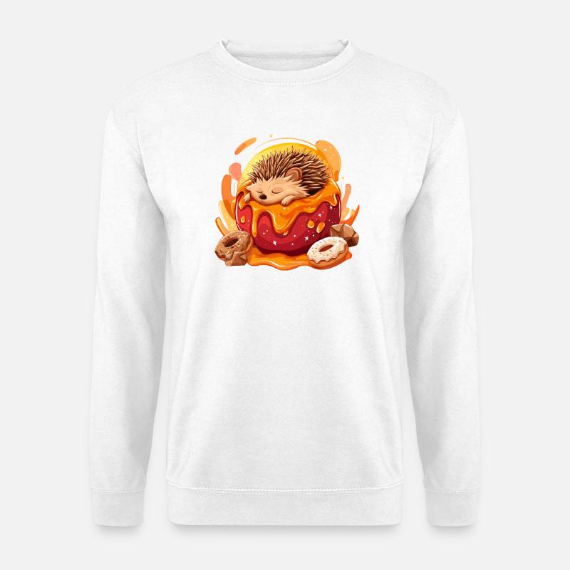 Cuddly hedgehog in a donut - Unisex Sweatshirt - white