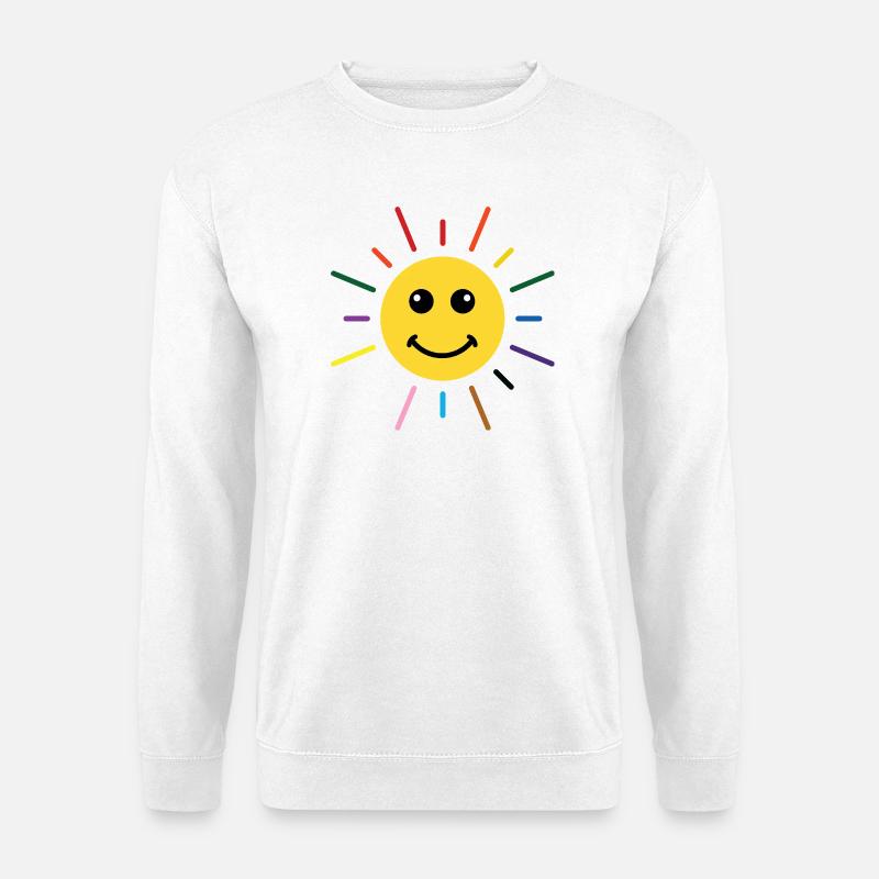Sunny Rainbow Sun Smile LGBTQ - Unisex Pullover - Weiß