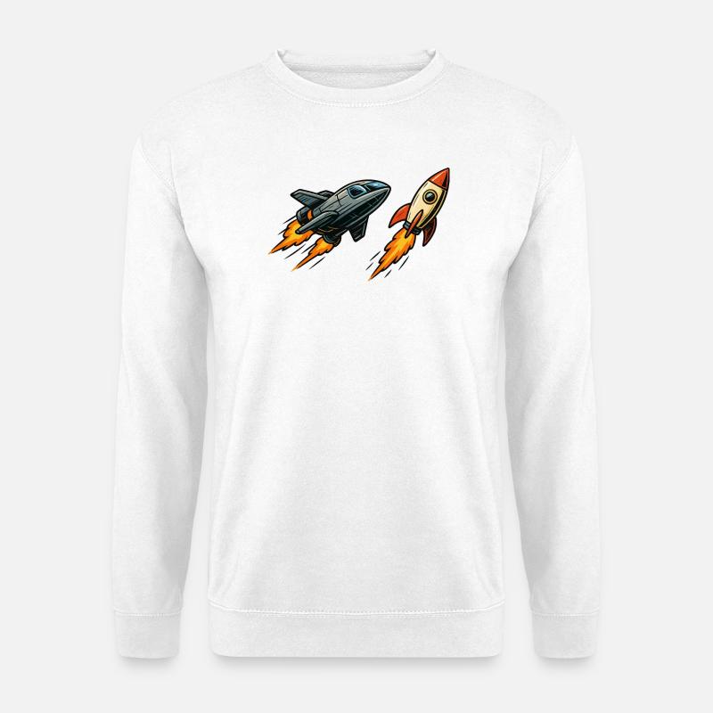 Espace de dessin animé Rocket Sprint - Sweat-shirt Unisexe - blanc