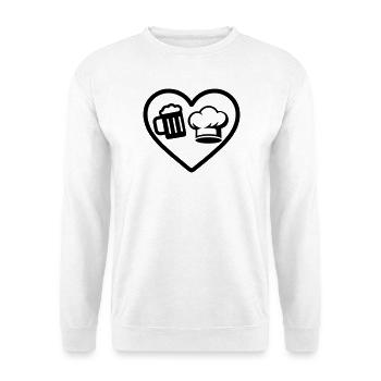 Heart Beer Cooking Humor - Unisex Sweatshirt - white - Front