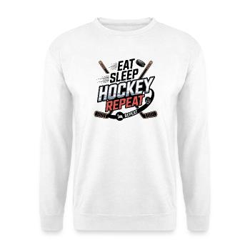 Manger Sommeil Hockey Répéter – Vie sportive des amateurs de hockey - Sweat-shirt Unisexe - blanc - Devant