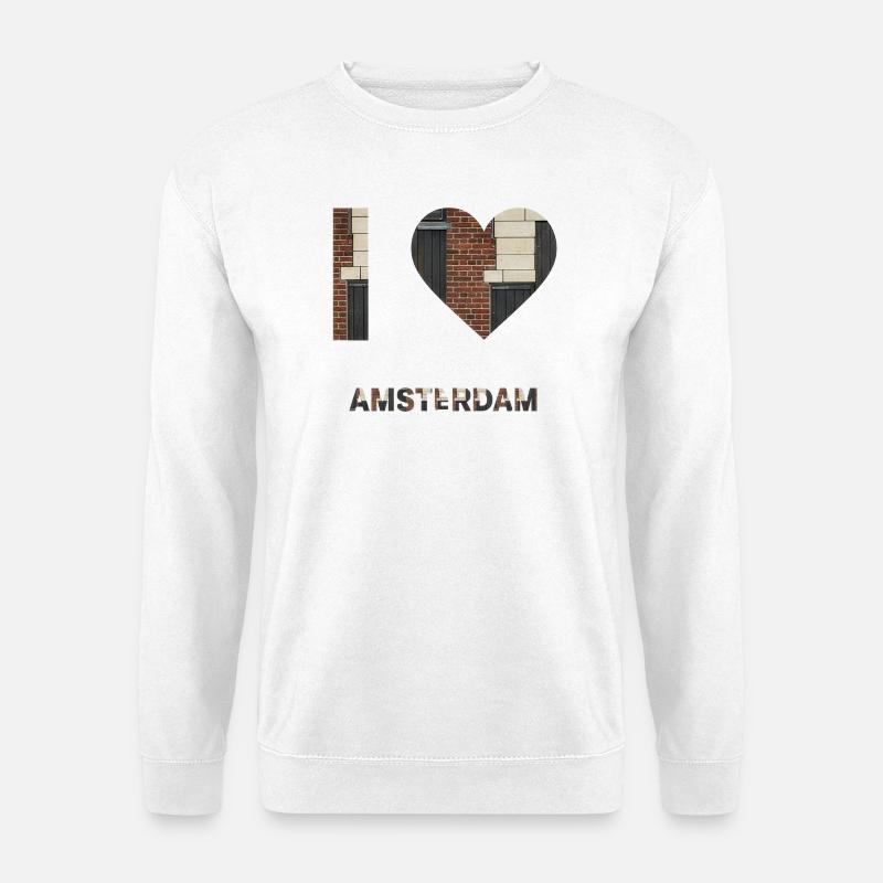 Amsterdam Brick Heart Emblem Tee - Unisex Sweatshirt - white