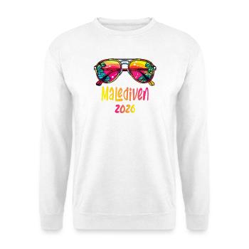 Malediven 2026 Neon Sonnenbrille - Unisex Pullover - Weiß - Vorne