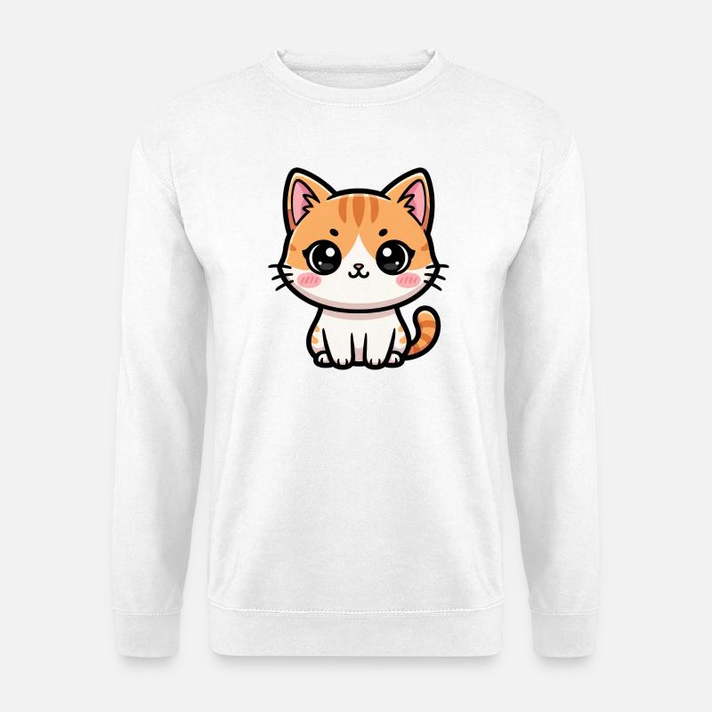 Chibi Tabby Kitten Tee Art - Unisex Sweatshirt - white