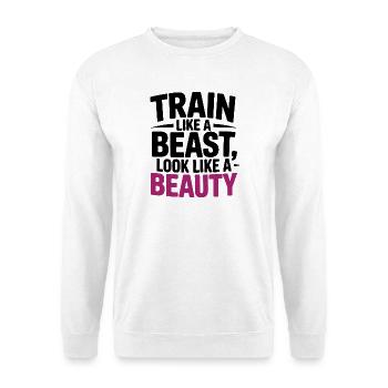 Train like a beast, look like a beauty - Unisex Sweatshirt - white - Front