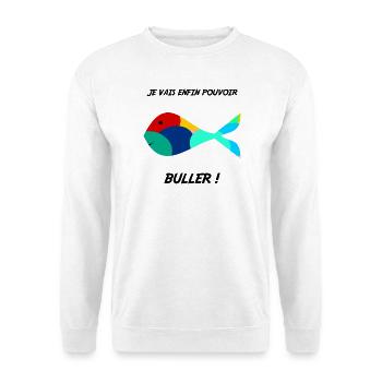 POISSON. MEMOIRE. SARDINE. POISSON D'AVRIL. MER - Sweat-shirt Unisexe - blanc - Devant