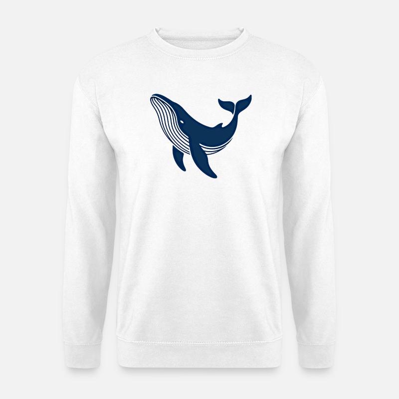 Blauer Wal - Unisex Pullover - Weiß