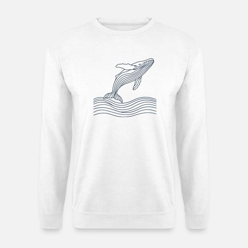 Wal Wellen - Unisex Pullover - Weiß