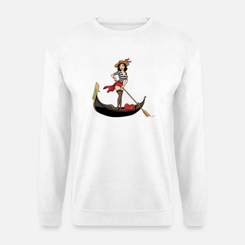Italien Venedig Gondel Pin-up - Unisex Pullover - Weiß