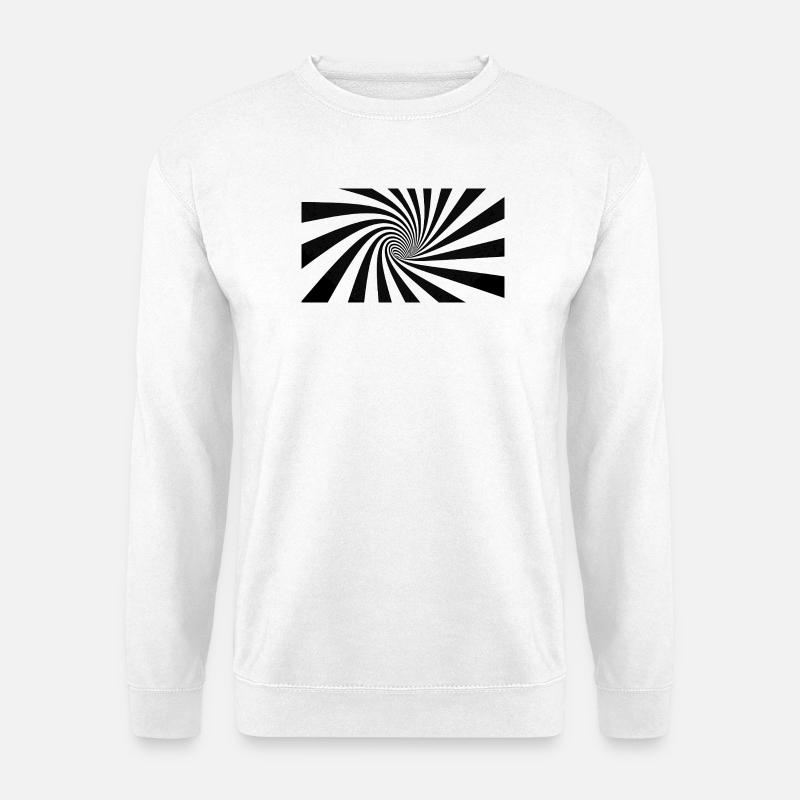 Hypnotische Schwarze Spirale - Unisex Pullover - Weiß