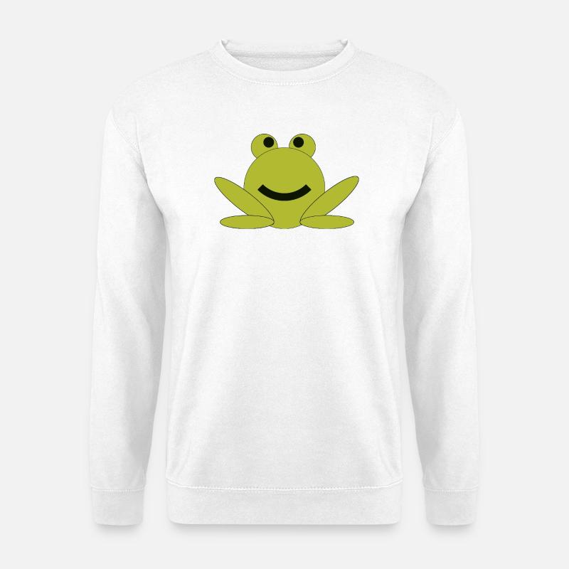 Fröhlicher Frosch Cartoon - Unisex Pullover - Weiß