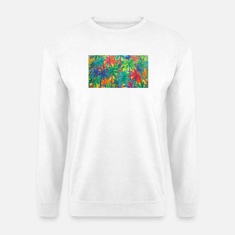 Palm Trees Tropical Pattern - Unisex Sweatshirt - white