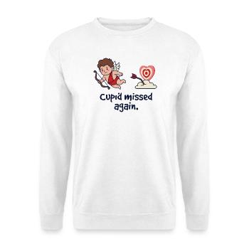 Cupid verpasst wieder lustige Anti-Valentine-Single - Unisex Pullover - Weiß - Vorne