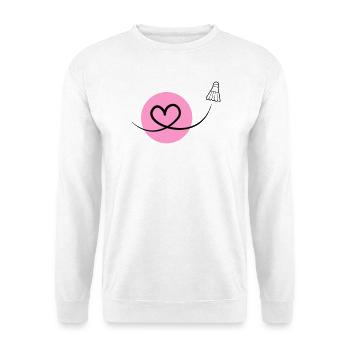 Badminton Love – Federball Herz - Unisex Pullover - Weiß - Vorne