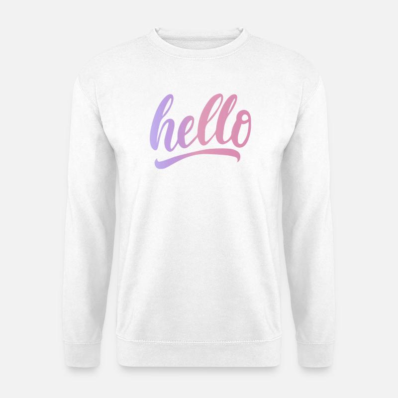 Hello greeting cheerful gradient writing - Unisex Sweatshirt - white