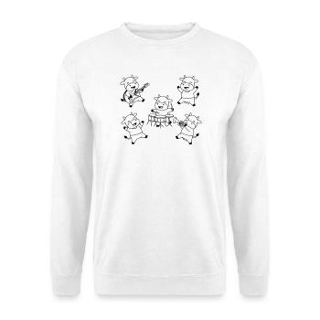 Comique de fête musicale du groupe de vaches mignonnes - Sweat-shirt Unisexe - blanc - Devant