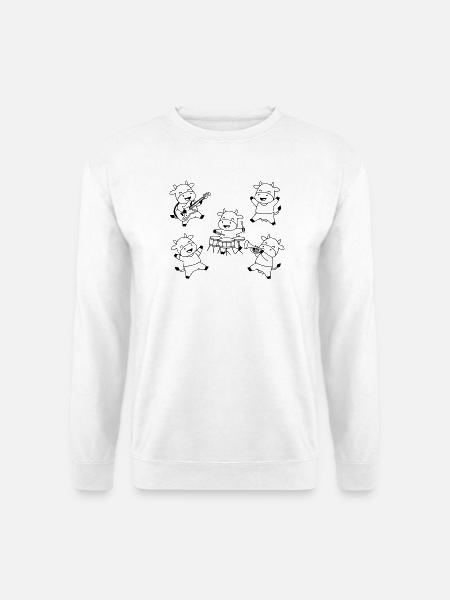Süße Kuh Band Musik Party Comic - Unisex Pullover - Weiß