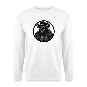 Western Bull Cowboy Bull with Turquoise - Unisex Sweatshirt - white - Front