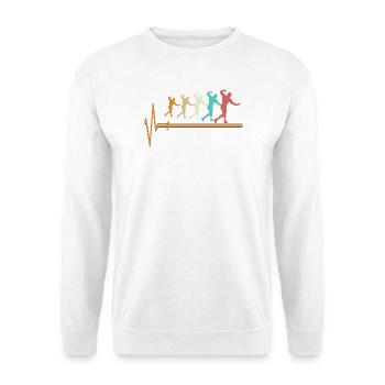 Bodybuilder Heartbeat EKG Pulse Fitness Gym Art - Sweat-shirt Unisexe - blanc - Devant
