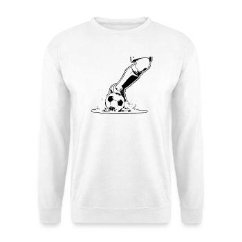Fußball Schuss Nahaufnahme Kick Vektor - Unisex Pullover - Weiß - Vorne