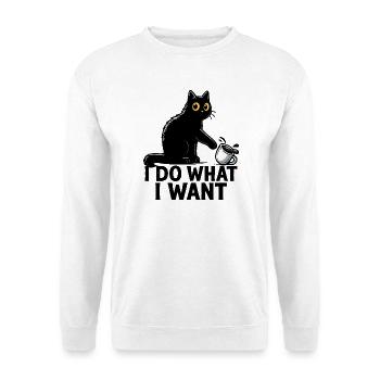 Je fais ce que je veux – Art drôle de café Black Cat - Sweat-shirt Unisexe - blanc - Devant