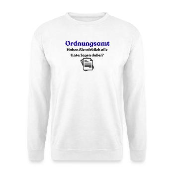 Ordnungssamt Blau Typo - Unisex Sweatshirt - white - Front