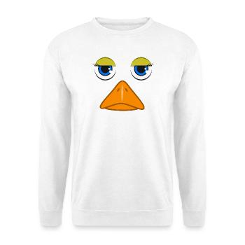 Niedliches Entengesicht Lustiger Vogel Stockente Quacksalber Kunst - Unisex Pullover - Weiß - Vorne