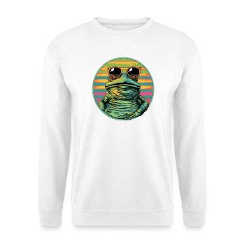 Frog with retro sunglasses - Unisex Sweatshirt - white - Front