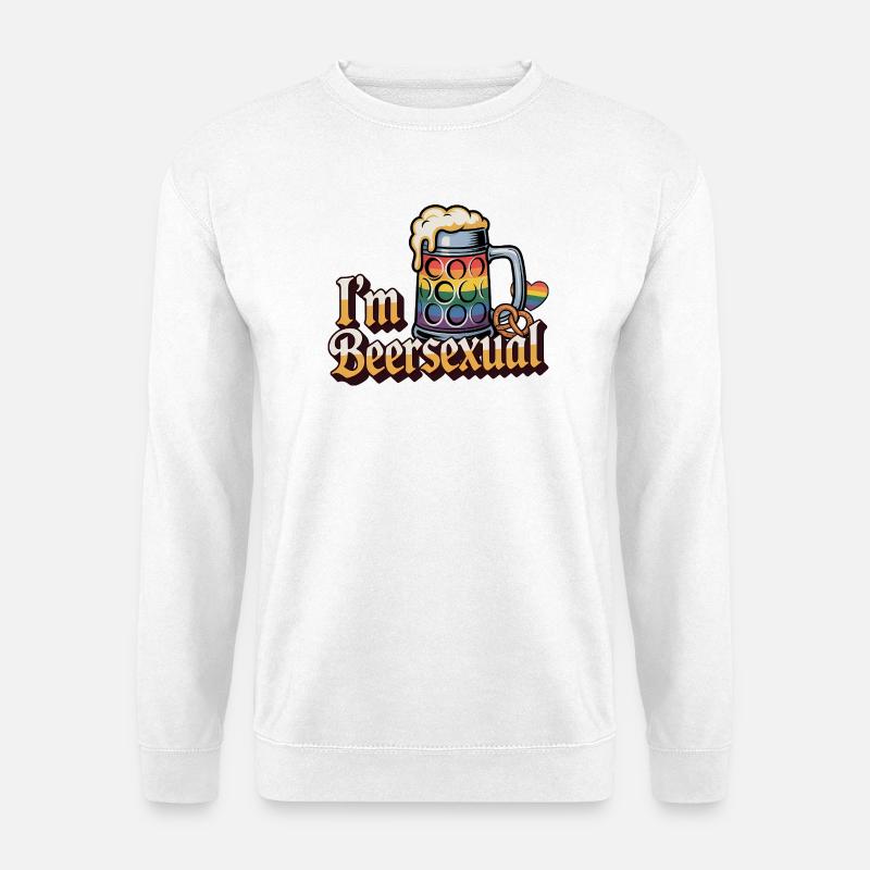 Ich bin Biersexuell – Cooles Bier-Logo - Unisex Pullover - Weiß