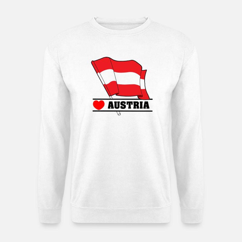Österreichische Flagge mit Herz - Unisex Pullover - Weiß