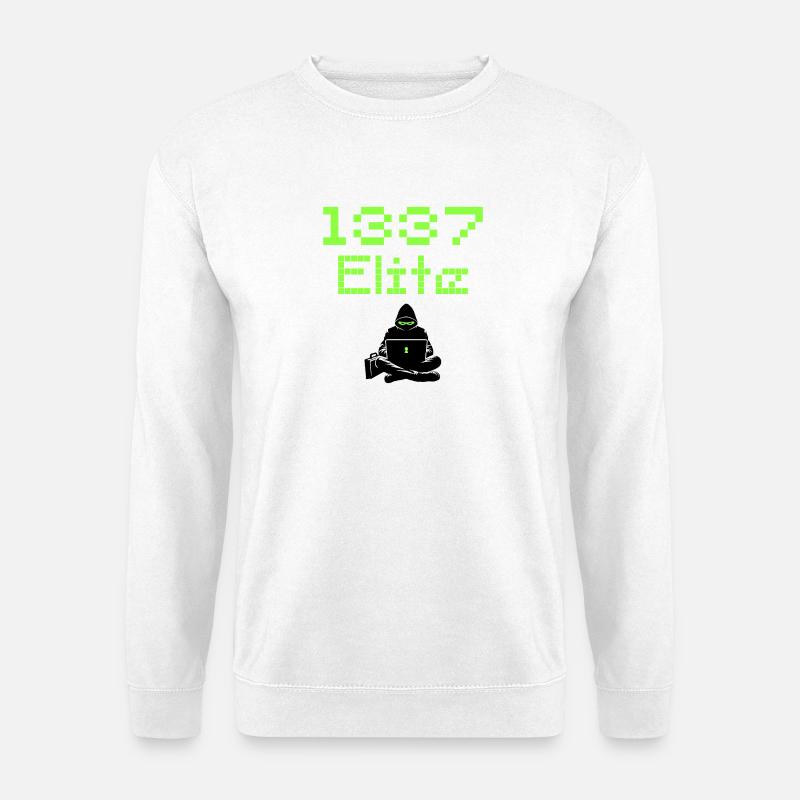 1337 Elite Hacker Squad, Leet Hacker - Unisex Sweatshirt - white