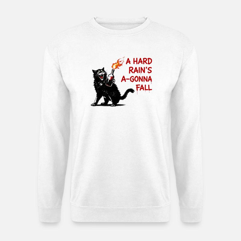 Fire cat with flame bottle - Unisex Sweatshirt - white