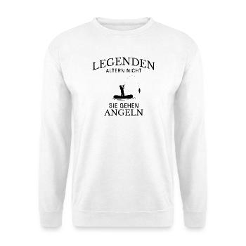 Legends Go Fishing Saying - Unisex Sweatshirt - white - Front